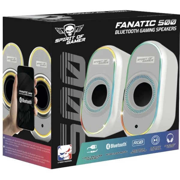 Spirit of gamer altavoz 2.0 fanatic 500 rgb white