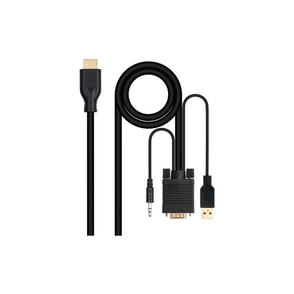 Nanocable conversor vga+audio a hdmi m-m 1,8 m